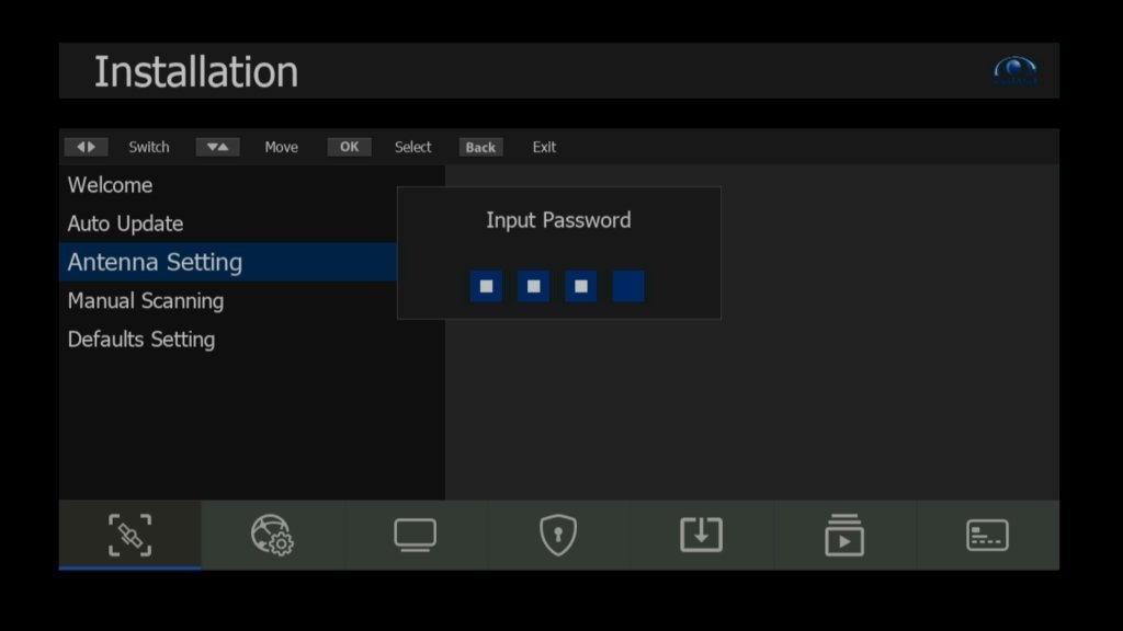 Installation - Antenna Setting- Password